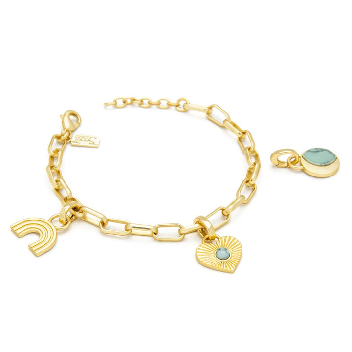 Interchangeable Charm Bracelet - Blue Howlite/Harmony/Gold - Meadow Collectivecharm bracelet