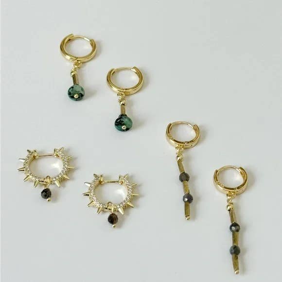 Iolite Spiked Hoops - Meadow Collectiveearrings