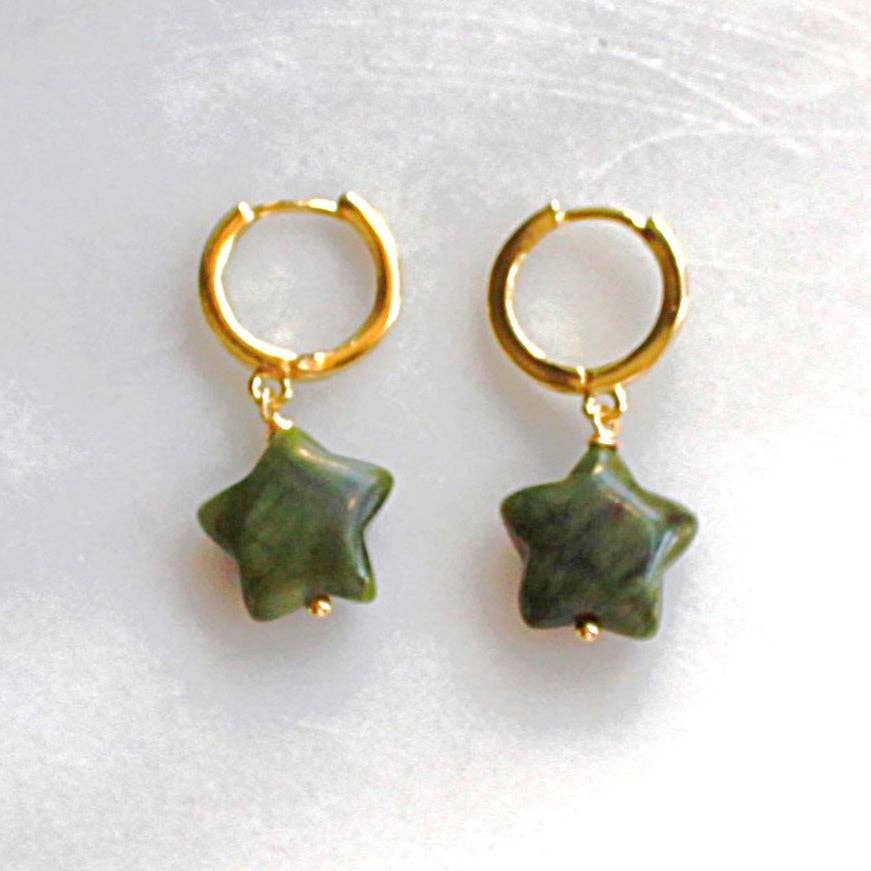 Jade Star Huggie Hoops - Meadow Collectivehuggie hoops