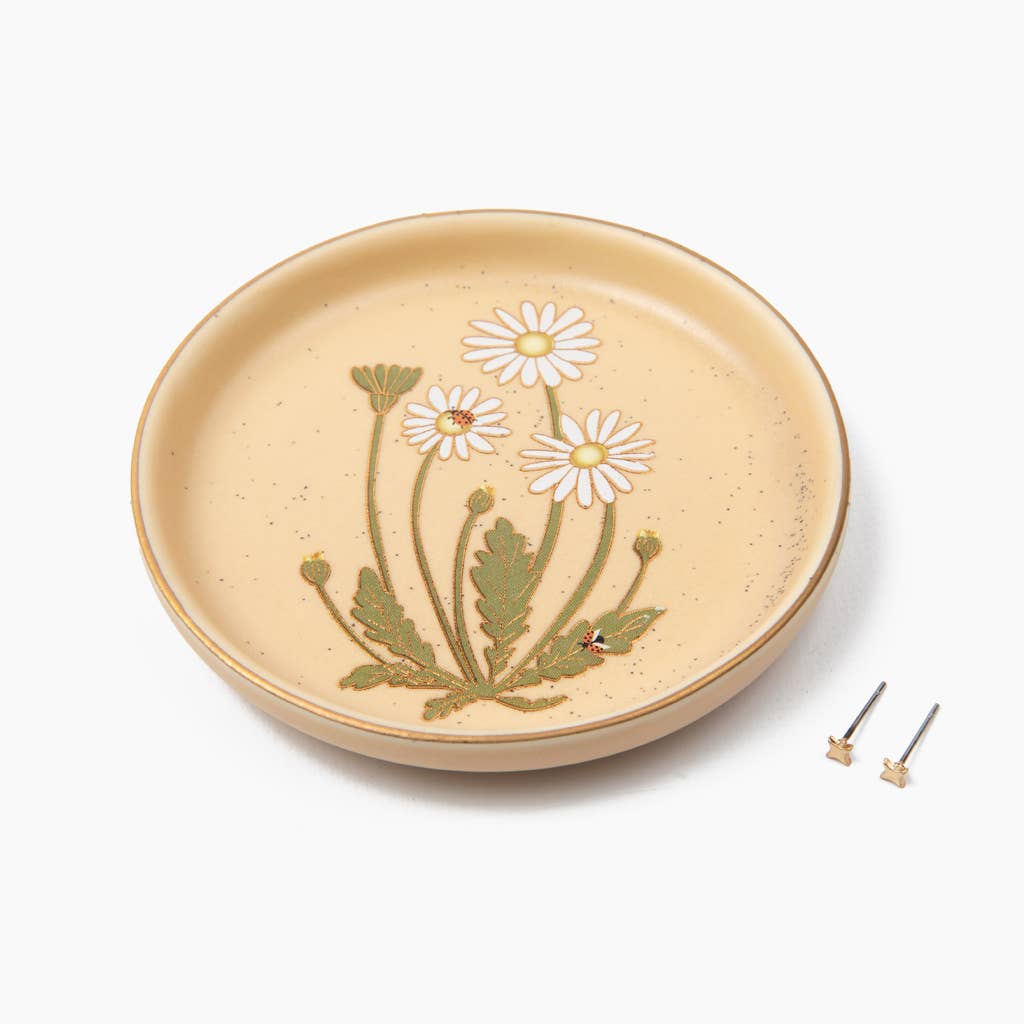 Jewelry Dish & Stud Earring Set - Daisy/Vanilla - Meadow Collectivedish