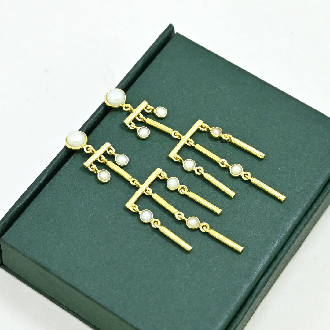 Josephine Earring Gold Plated - Natural Pearl - Meadow Collectiveearrings
