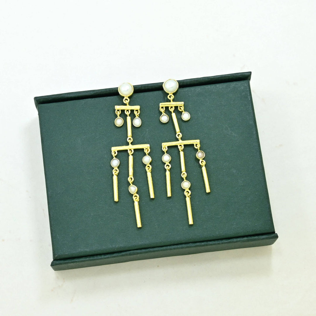 Josephine Earring Gold Plated - Natural Pearl - Meadow Collectiveearrings