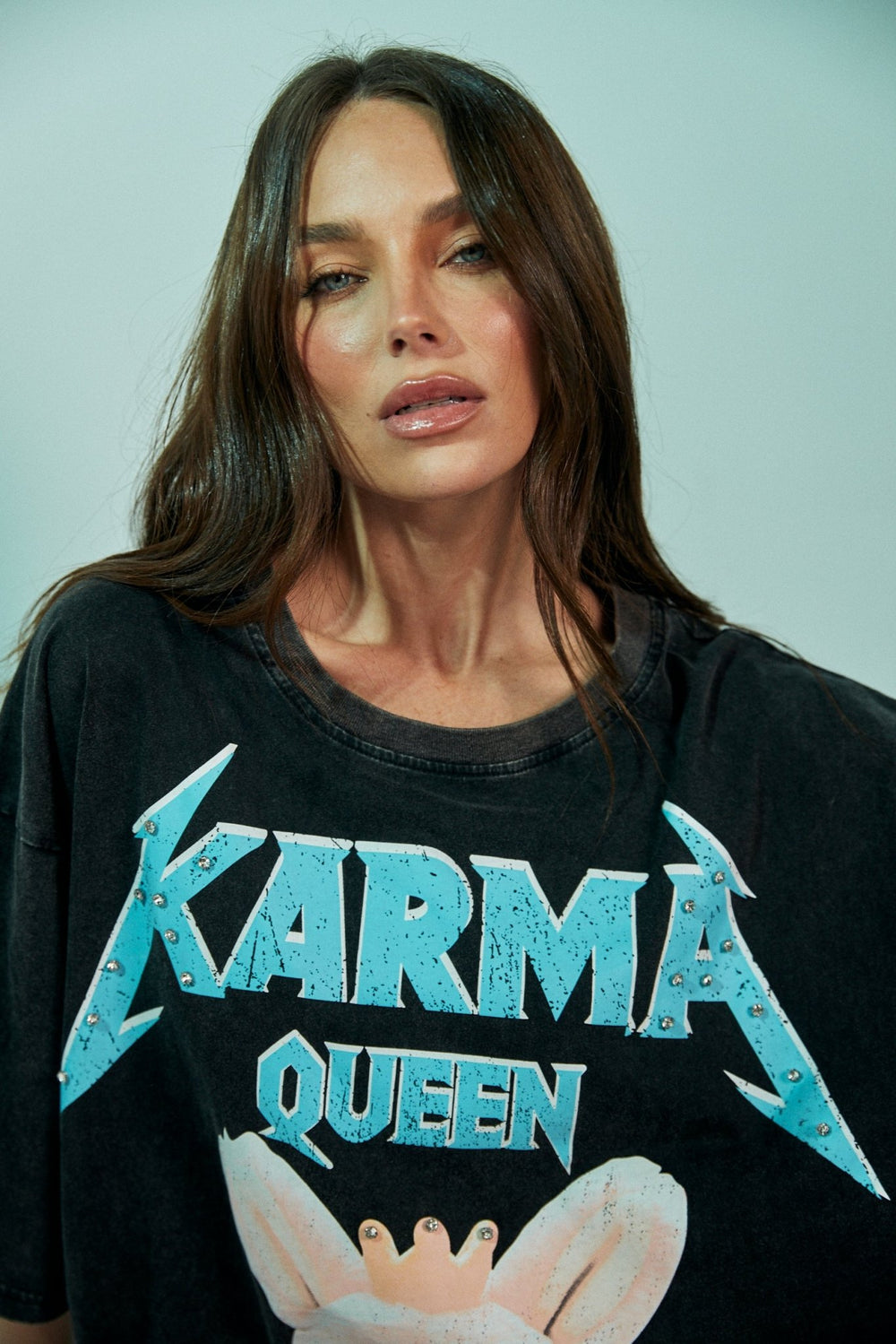 Karma Queen Tee - Black Acid Wash - Meadow Collectiveoversized tee