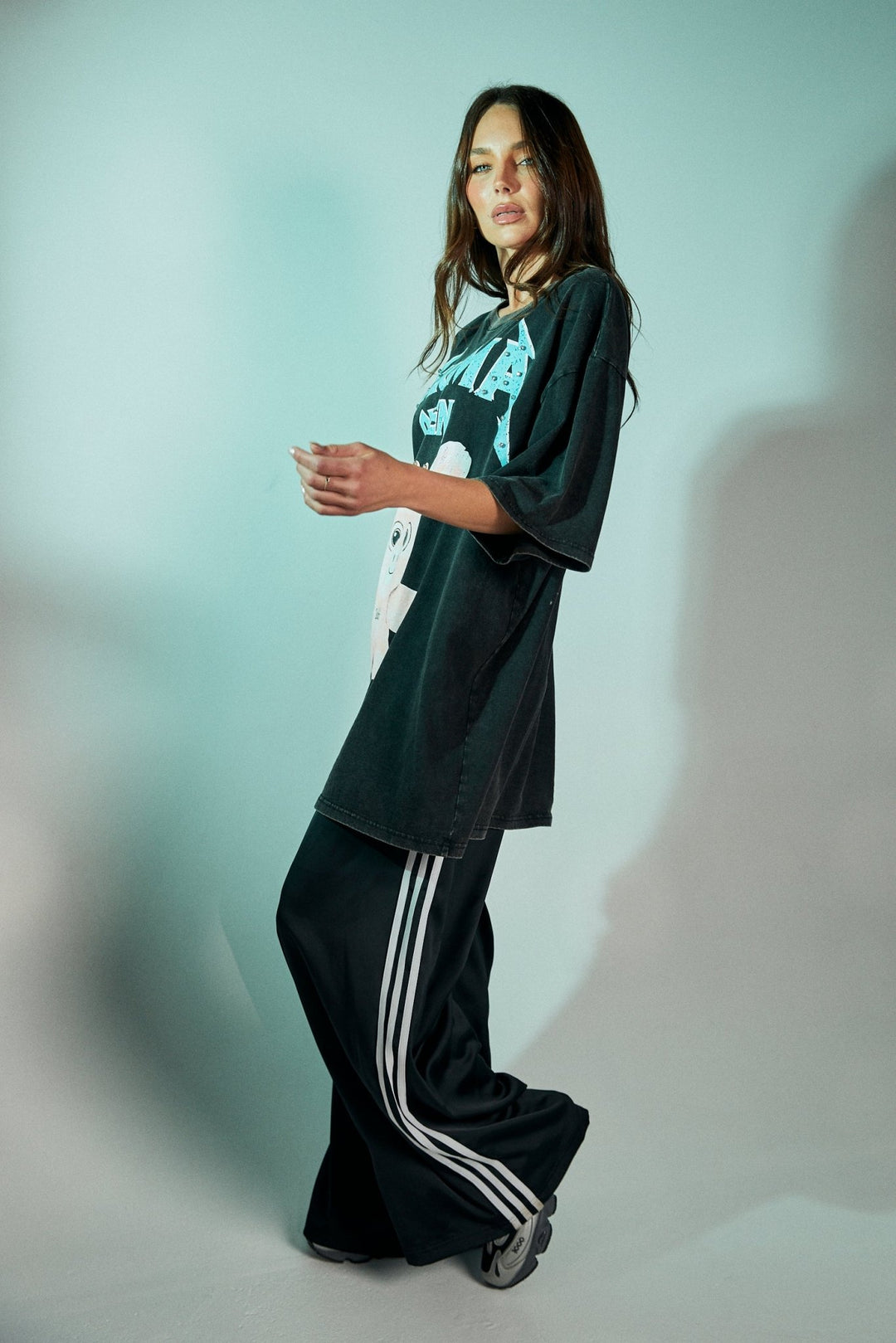 Karma Queen Tee - Black Acid Wash - Meadow Collectiveoversized tee