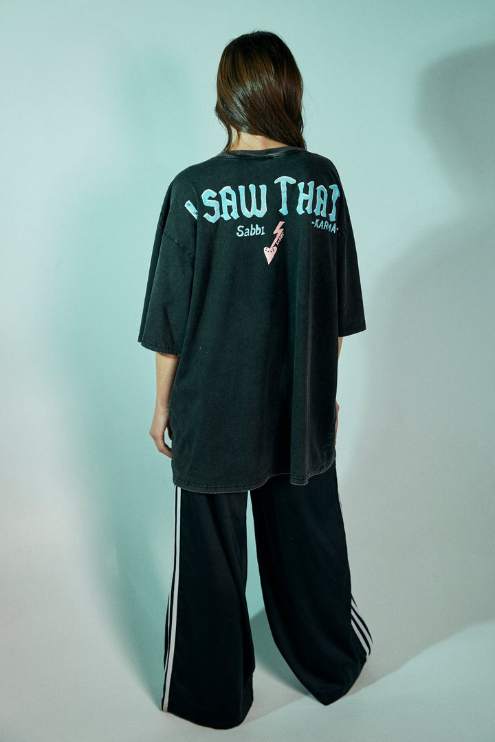 Karma Queen Tee - Black Acid Wash - Meadow Collectiveoversized tee