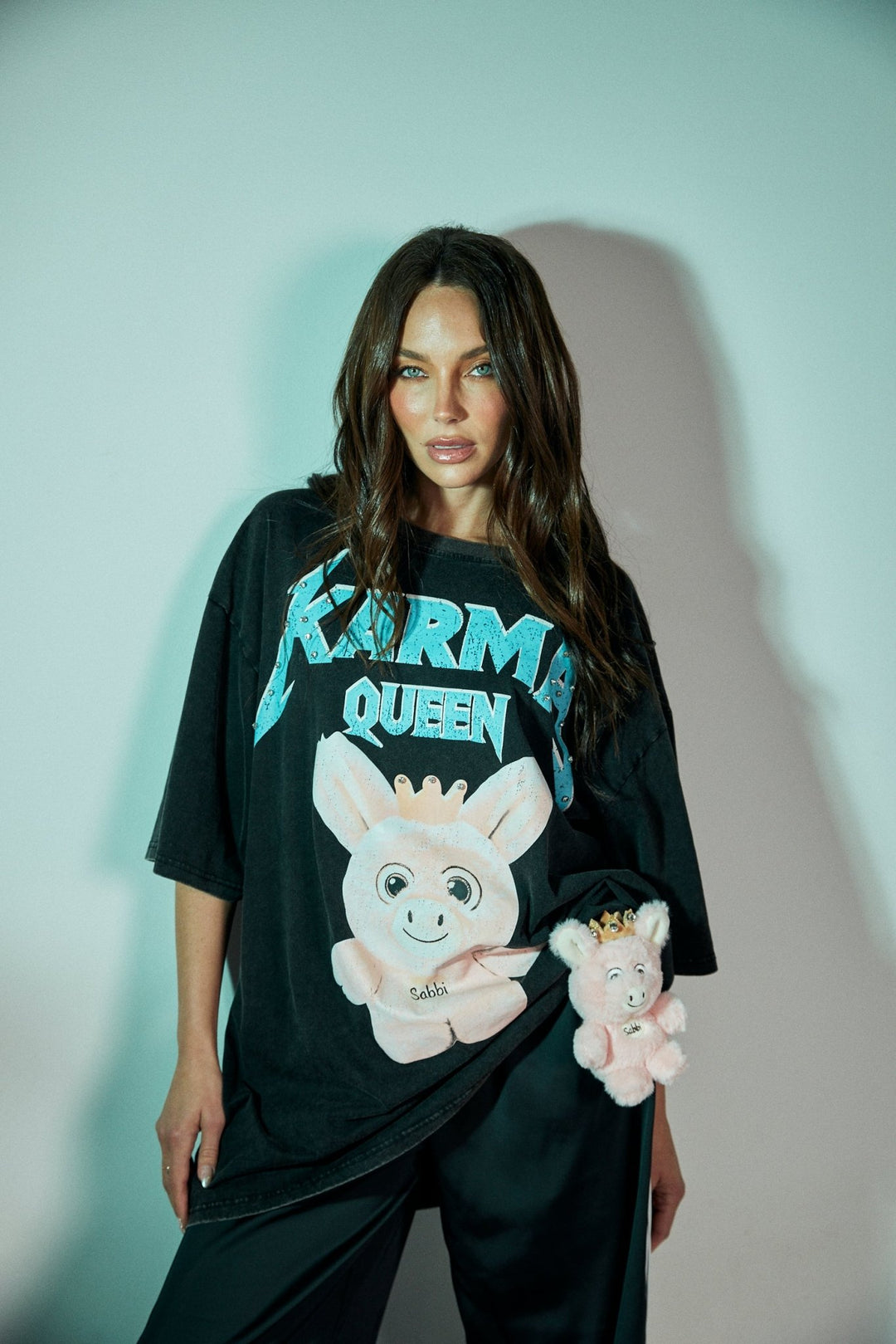 Karma Queen Tee - Black Acid Wash - Meadow Collectiveoversized tee