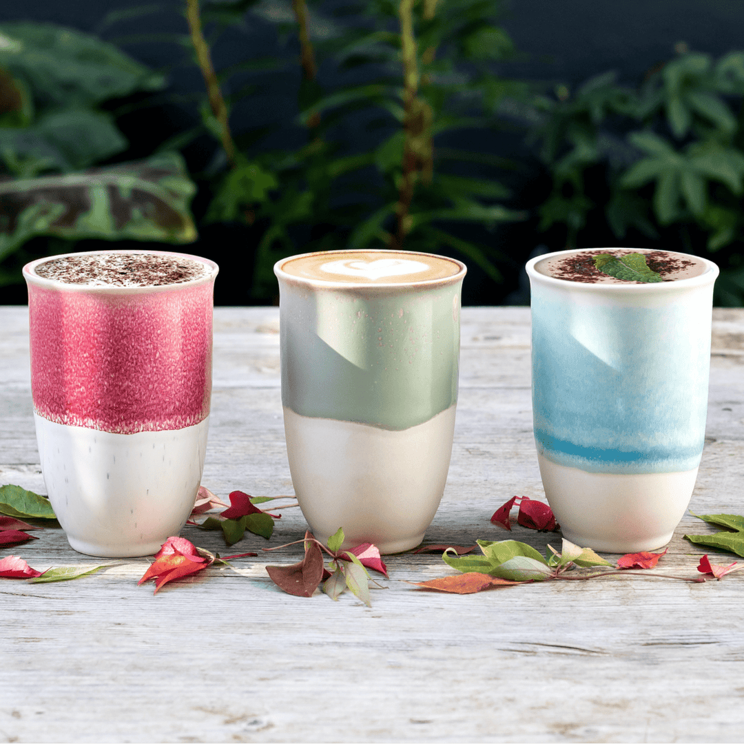 Lagoon Ceramic Coffee Cup – 12oz with Lid & Sleeve - Meadow Collectivetravel mug