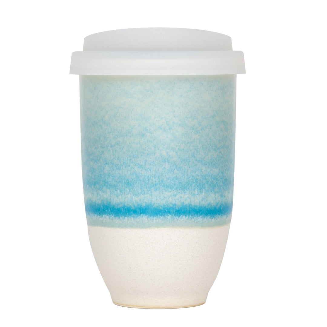 Lagoon Ceramic Coffee Cup – 12oz with Lid & Sleeve - Meadow Collectivetravel mug