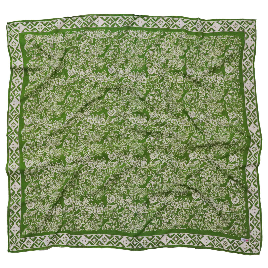 Large 39" Hand Dyed Batik Bandana, 100% Soft Cotton, Green Serenity - Meadow Collectivescarf