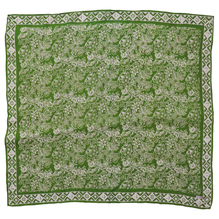 Large 39" Hand Dyed Batik Bandana, 100% Soft Cotton, Green Serenity - Meadow Collectivescarf
