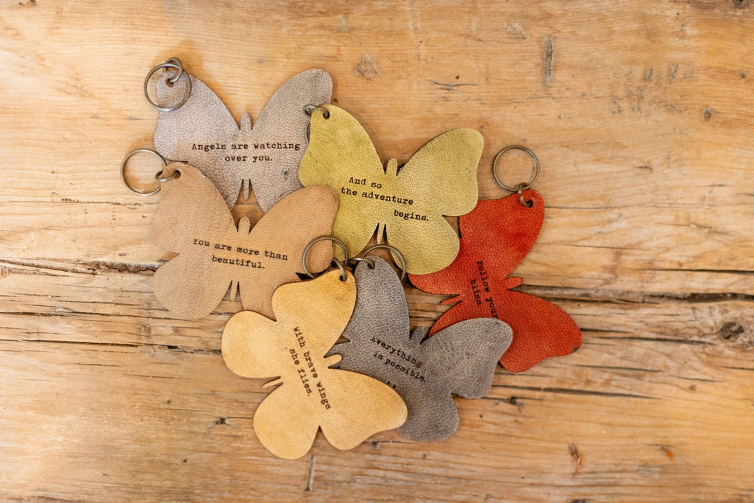 Leather Butterfly Keychains - Meadow Collectivekeychain