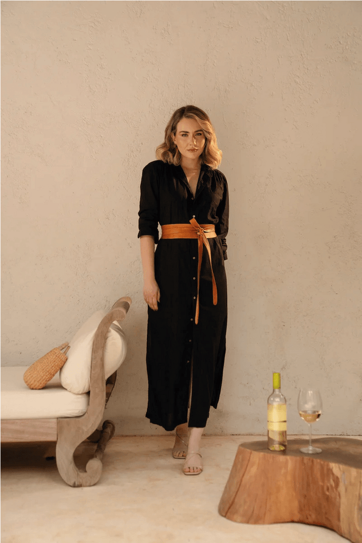 Leather Wrap Belt - Tan - Meadow Collectiveleather belt