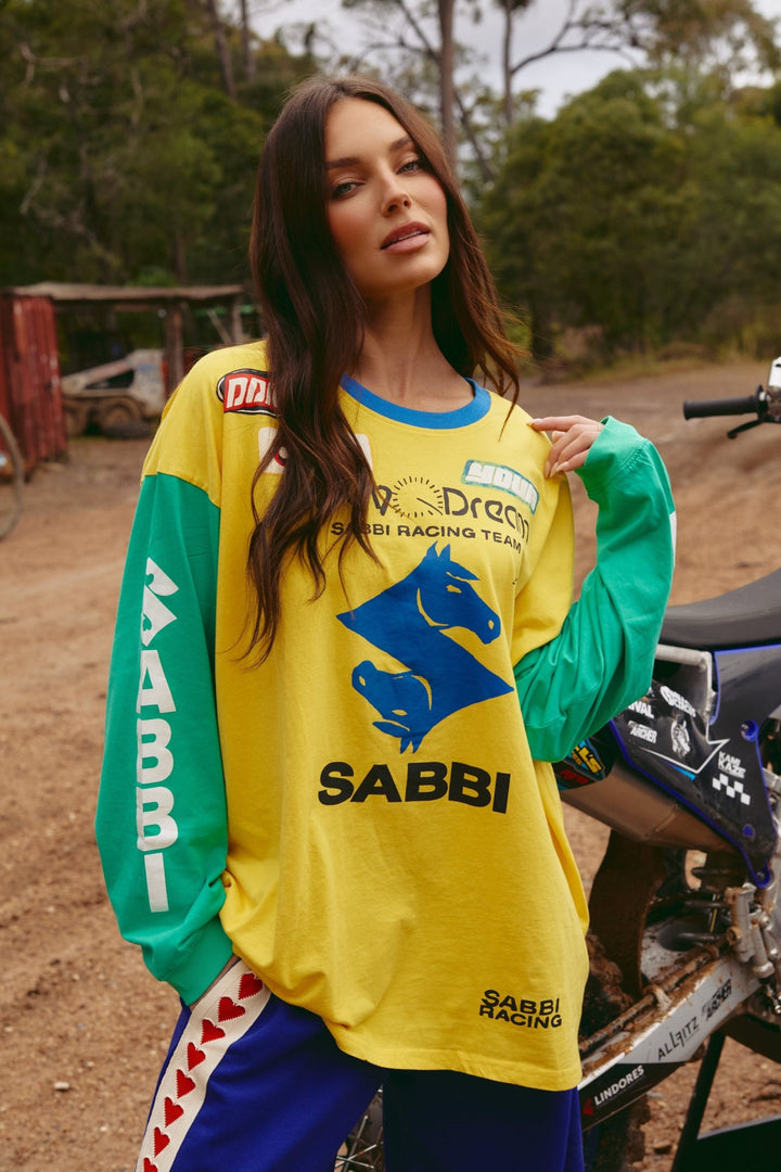 Long Sleeve Don't Quit Your Day Dream Oversize Tee - Yellow - Meadow Collectiveoversized tee