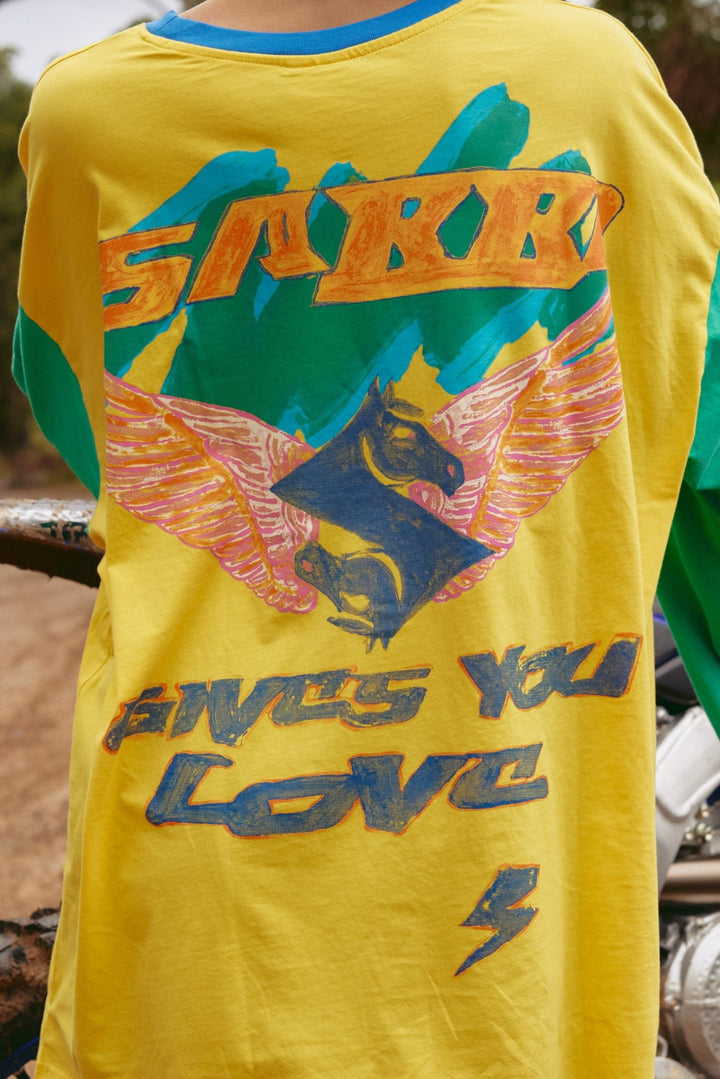 Long Sleeve Don't Quit Your Day Dream Oversize Tee - Yellow - Meadow Collectiveoversized tee