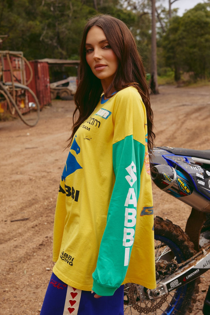 Long Sleeve Don't Quit Your Day Dream Oversize Tee - Yellow - Meadow Collectiveoversized tee