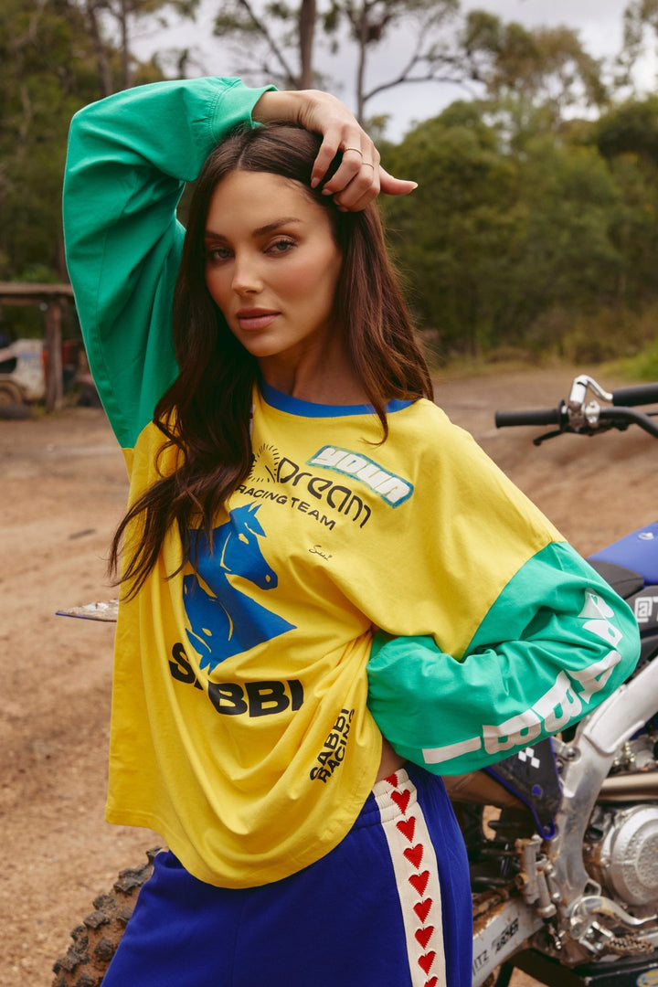 Long Sleeve Don't Quit Your Day Dream Oversize Tee - Yellow - Meadow Collectiveoversized tee