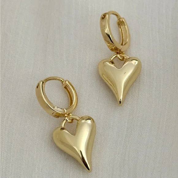 Lovefull Abstract Heart Huggie Earrings – 18K Gold Vermeil over 925 Sterling Silver - Meadow Collectiveearrings