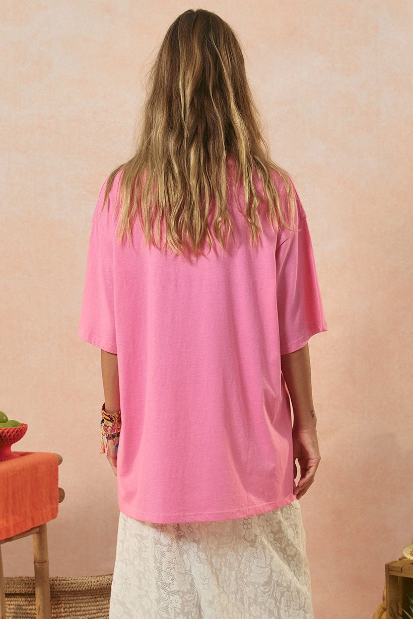 Marina Piccola Oversized Biker Tee Cosmos Pink - Meadow Collectiveoversized tee
