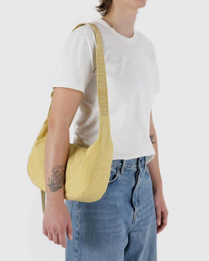 Medium Nylon Crescent Bag - Butter Yellow - Meadow Collectivecrossbody bag