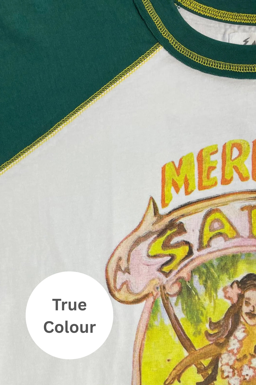 Sabbi Mermaid Swim Club Raglan Tee - Marshmallow & Green