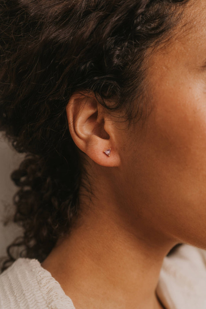 Mini Energy Gem - Amethyst - Gold Earrings - Meadow Collectiveearrings