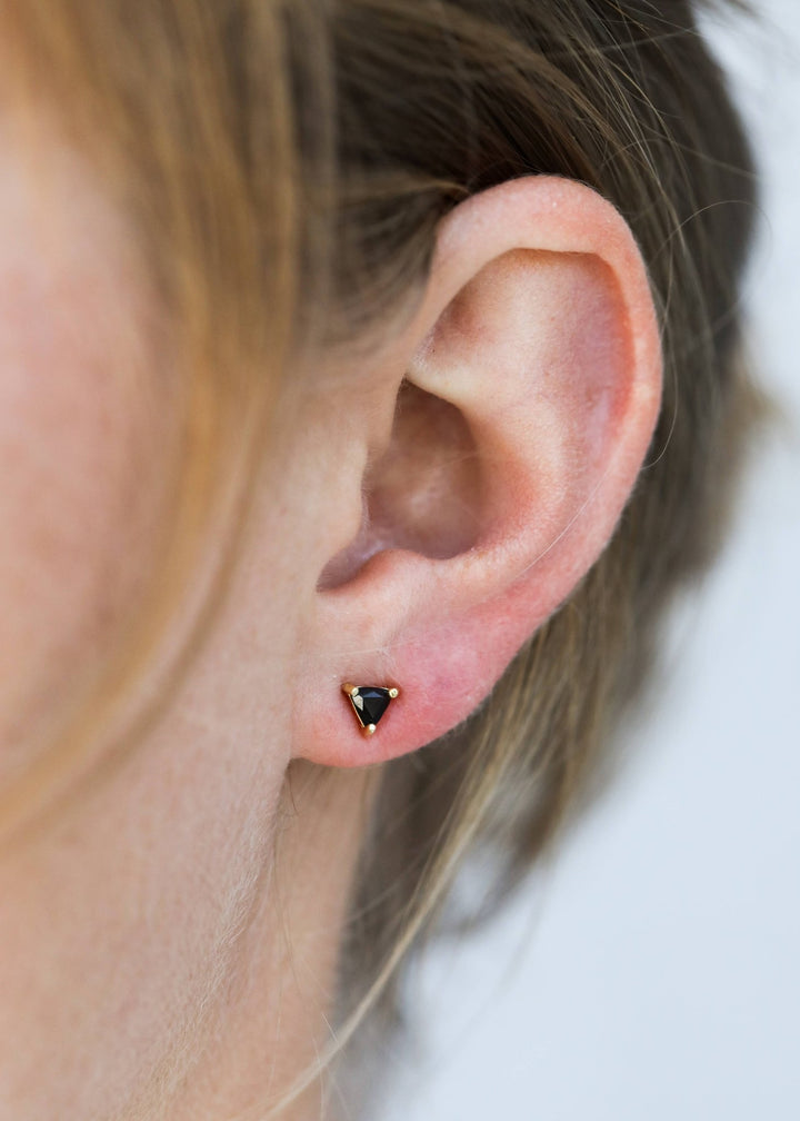 Mini Energy Gem - Black Tourmaline - Gold Earrings - Meadow Collectiveearrings