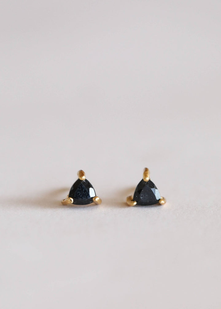 Mini Energy Gem - Black Tourmaline - Gold Earrings - Meadow Collectiveearrings