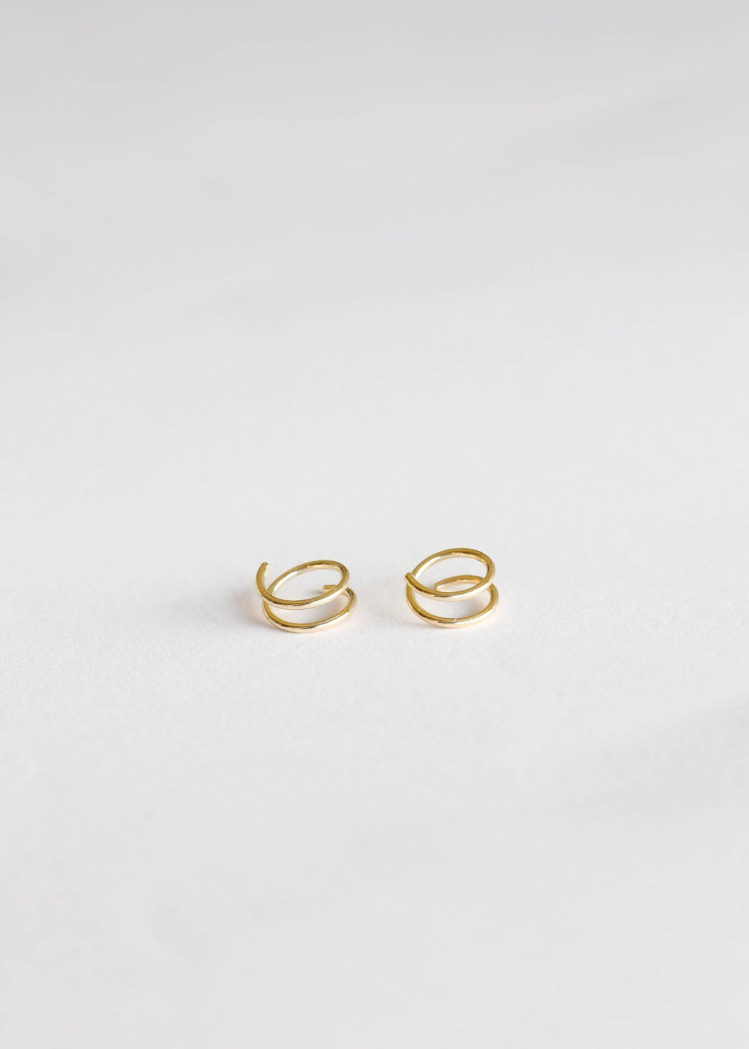 Minimalist - Spiral - Gold Earrings - Meadow Collectivehuggie hoops