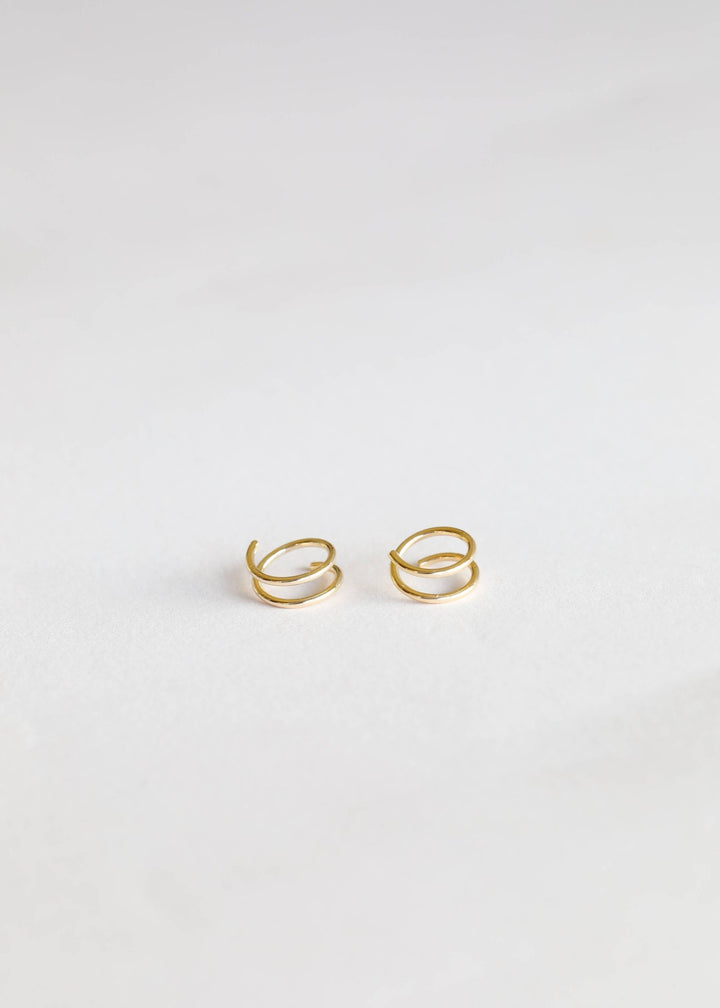 Minimalist - Spiral - Gold Earrings - Meadow Collectivehuggie hoops