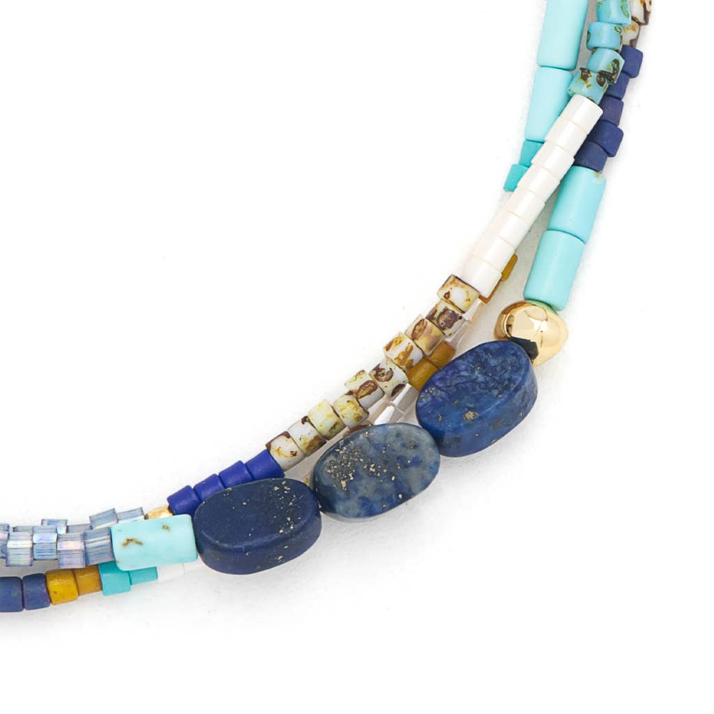 Mixed Media Bracelet - Truth/Lapis/Gold - Meadow Collectivebracelet