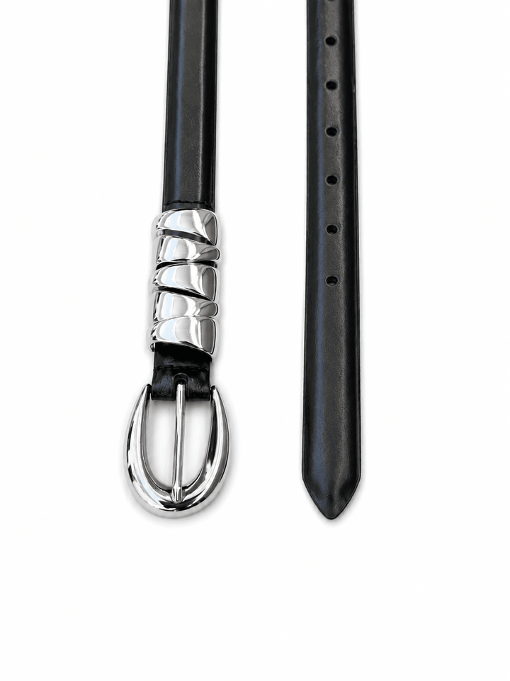 Molten Silver Loop Belt – Black - Meadow CollectiveBelts