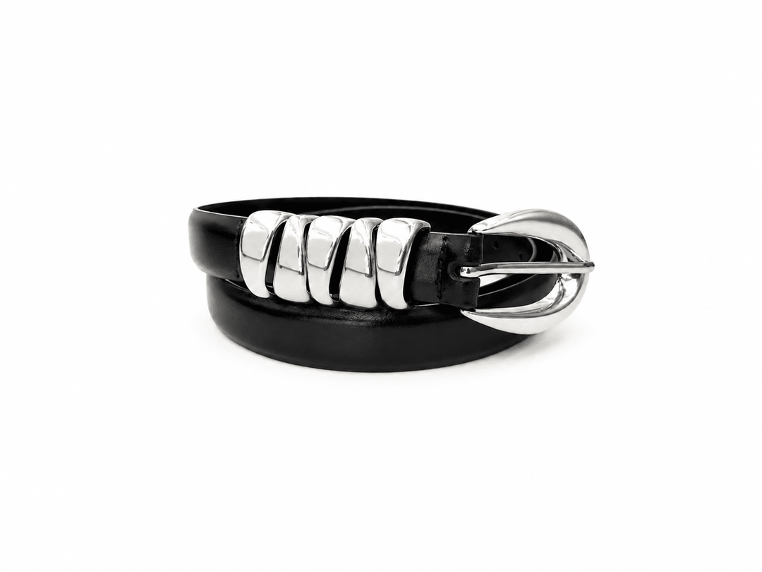 Molten Silver Loop Belt – Black - Meadow CollectiveBelts