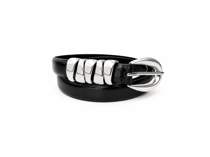 Molten Silver Loop Belt – Black - Meadow CollectiveBelts
