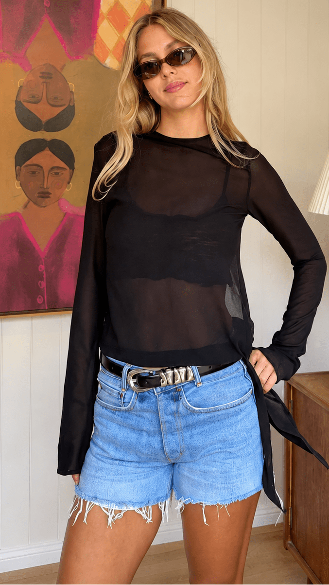 Molten Silver Loop Belt – Black - Meadow CollectiveBelts
