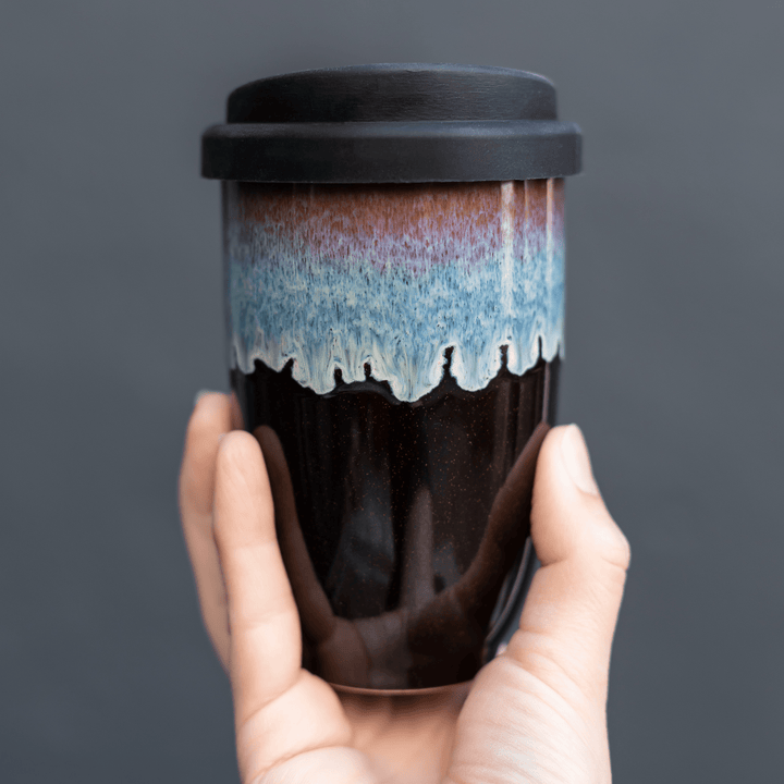 Monsoon Ceramic Mug – 12oz Reusable Cup with Lid - Meadow Collectivetravel mug
