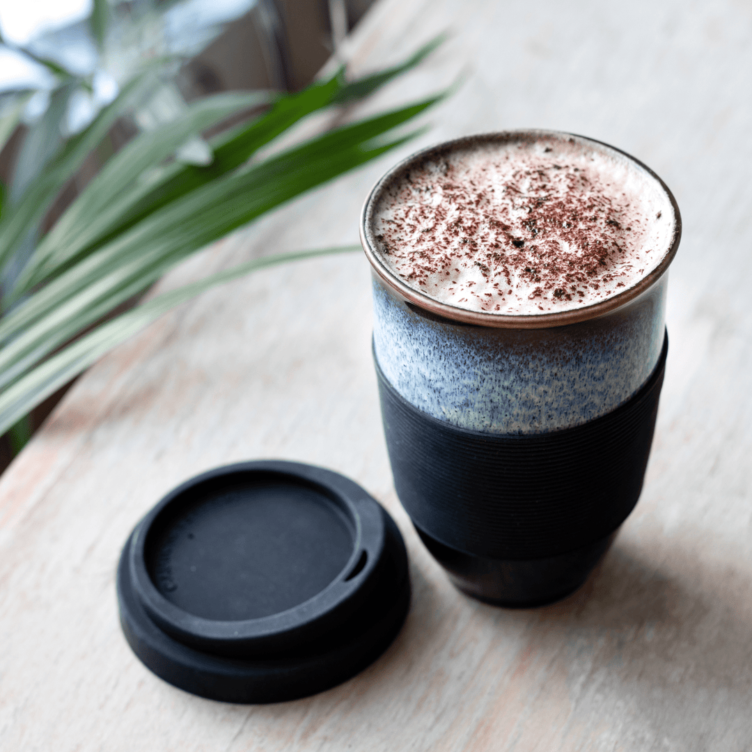 Monsoon Ceramic Mug – 12oz Reusable Cup with Lid - Meadow Collectivetravel mug