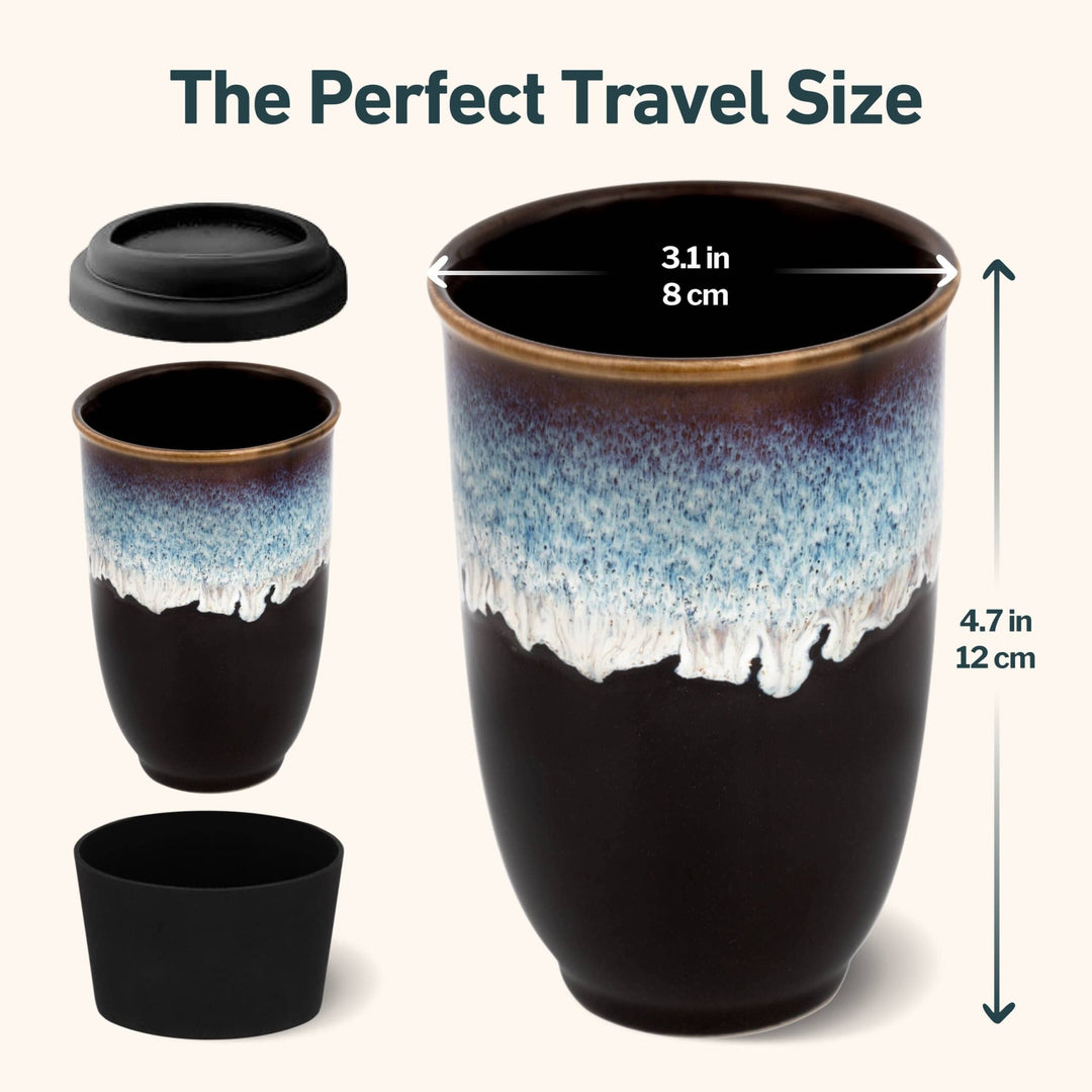 Monsoon Ceramic Mug – 12oz Reusable Cup with Lid - Meadow Collectivetravel mug