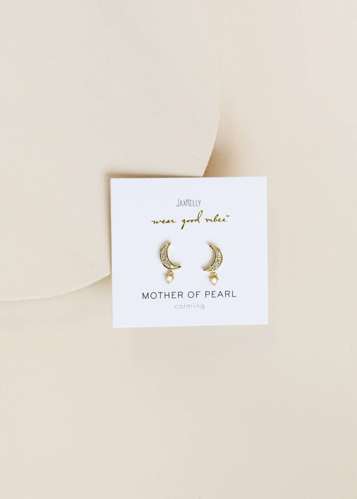 Moon Drop - Mother of Pearl - Gold Earrings - Meadow Collectiveearrings