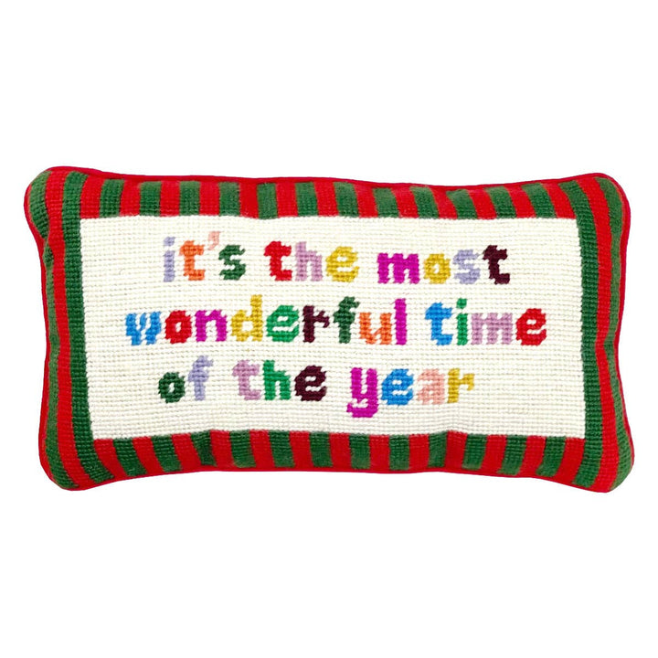 Most Wonderful Time Needlepoint Pillow - Meadow Collectivepillow