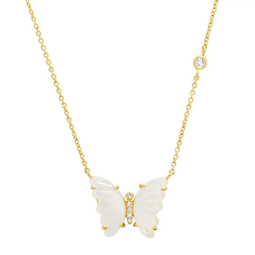 Mother of Pearl Butterfly Necklace - Meadow CollectiveNecklace