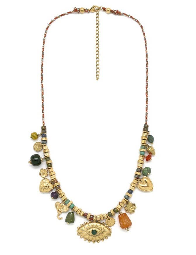 Multi Mini Charms and Stones Necklace - Meadow CollectiveNecklace