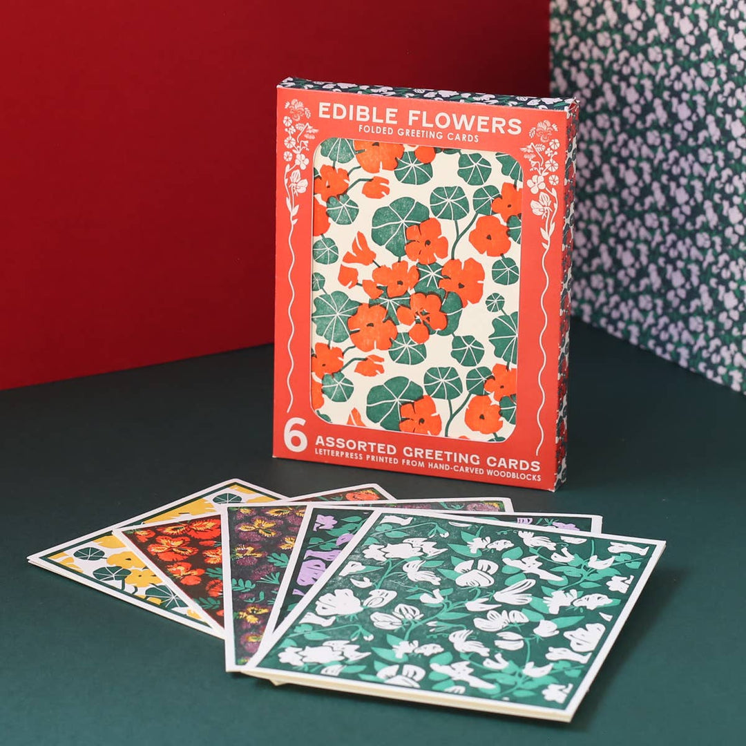 Nasturtiums (Red) Letterpress Card - Meadow Collectivegreeting card