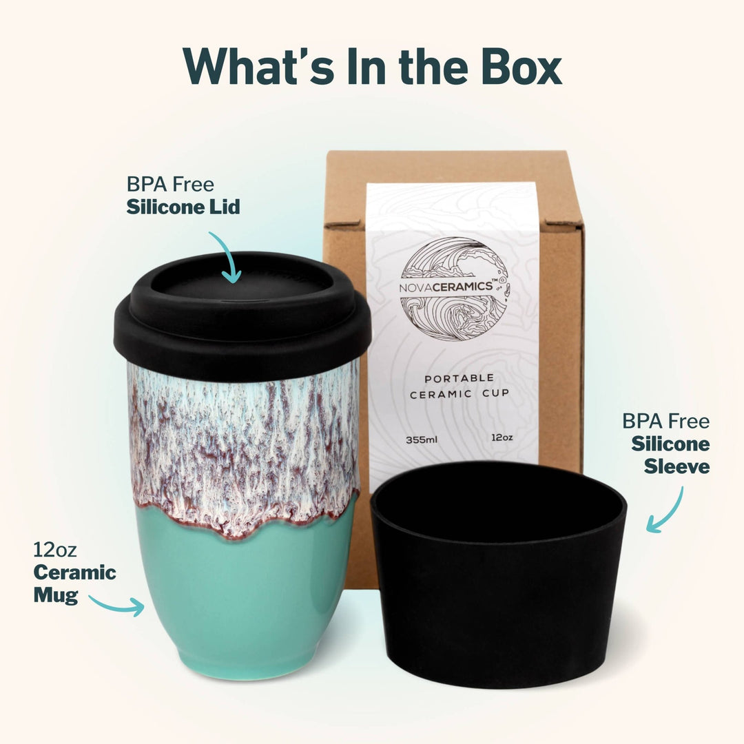 Nebula Ceramic Travel Mug – 12oz with Lid & Sleeve - Meadow Collectivetravel mug