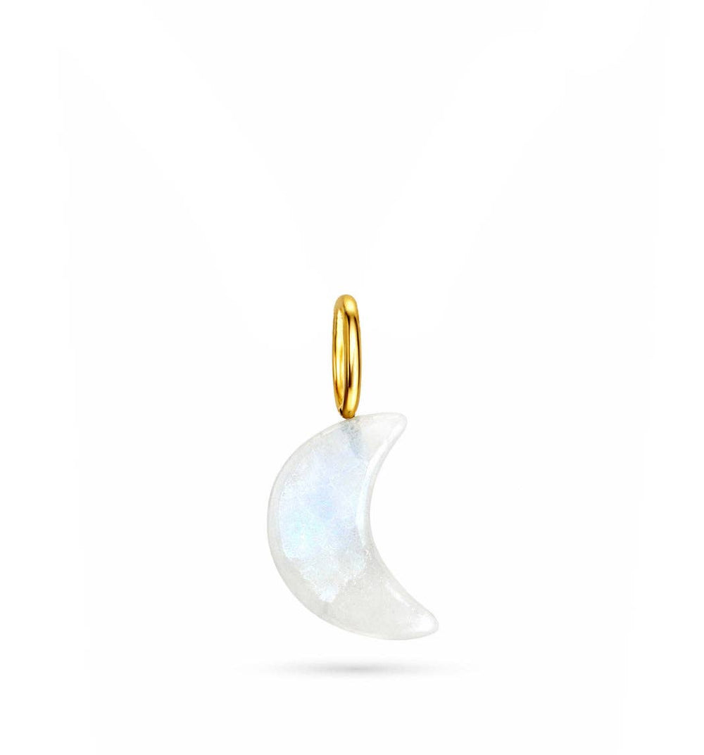 Nightlight Carved Moonstone Charm Set Necklace - Meadow Collectivecrystal necklace