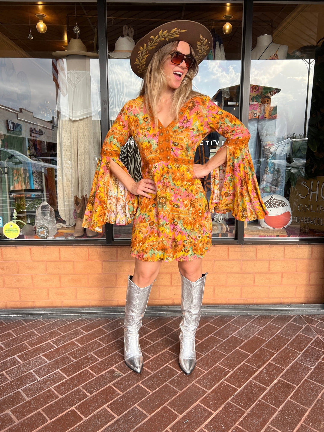 Nine Lives Baazar - Jupiter Mini Dress Rising Sun print - Meadow Collectivemini dress