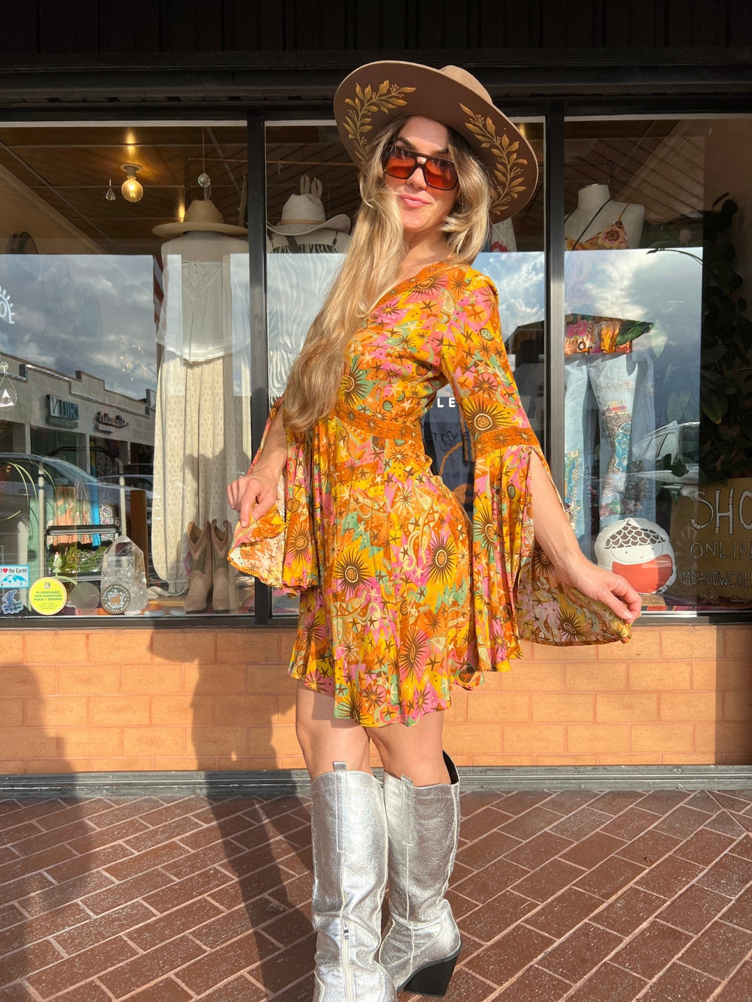 Nine Lives Baazar - Jupiter Mini Dress Rising Sun print - Meadow Collectivemini dress