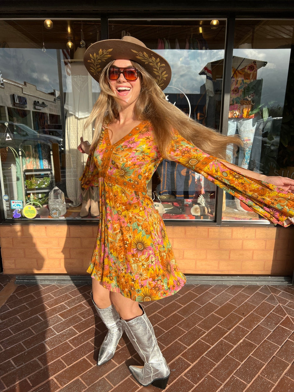 Nine Lives Baazar - Jupiter Mini Dress Rising Sun print - Meadow Collectivemini dress