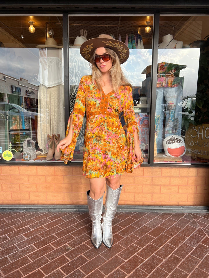 Nine Lives Baazar - Jupiter Mini Dress Rising Sun print - Meadow Collectivemini dress