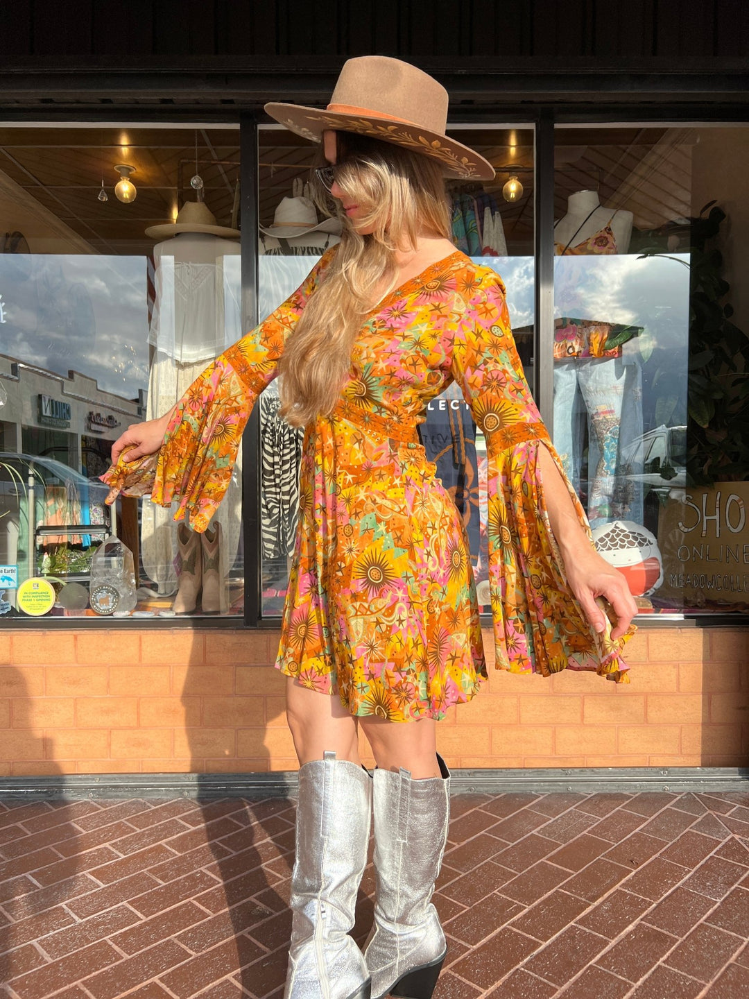 Nine Lives Baazar - Jupiter Mini Dress Rising Sun print - Meadow Collectivemini dress