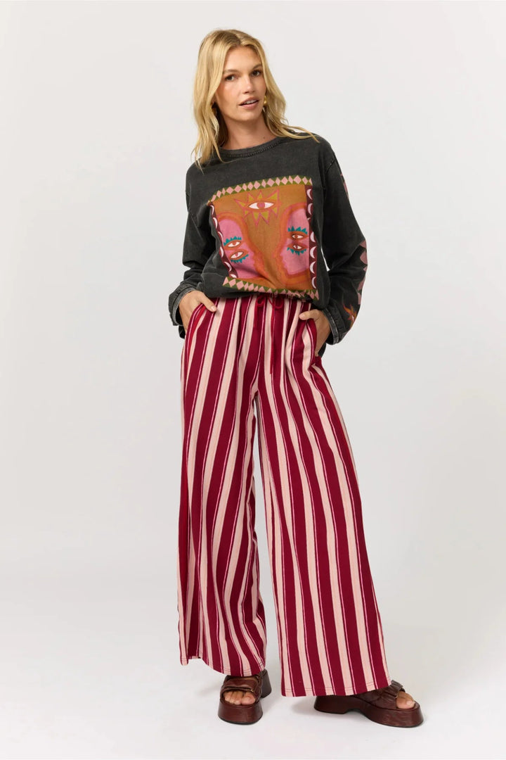 Nine Lives Bazaar Luna Rose Long Sleeve Tee- Onyx - Meadow Collectivelong sleeve tee
